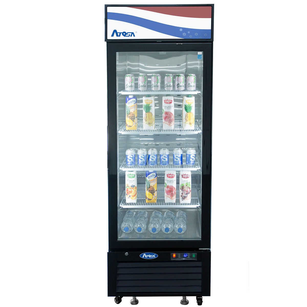 Atosa MCF8725GR Bottom Mount One Glass Door Refrigerator - Black