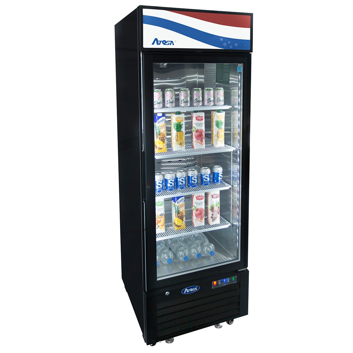Atosa MCF8725GR Bottom Mount One Glass Door Refrigerator - Black