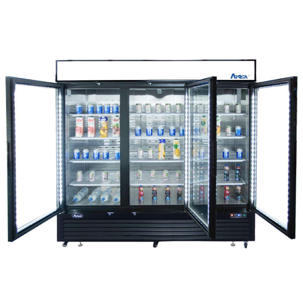 Atosa MCF8728GR Bottom Mount Three Glass Door Freezer - Black