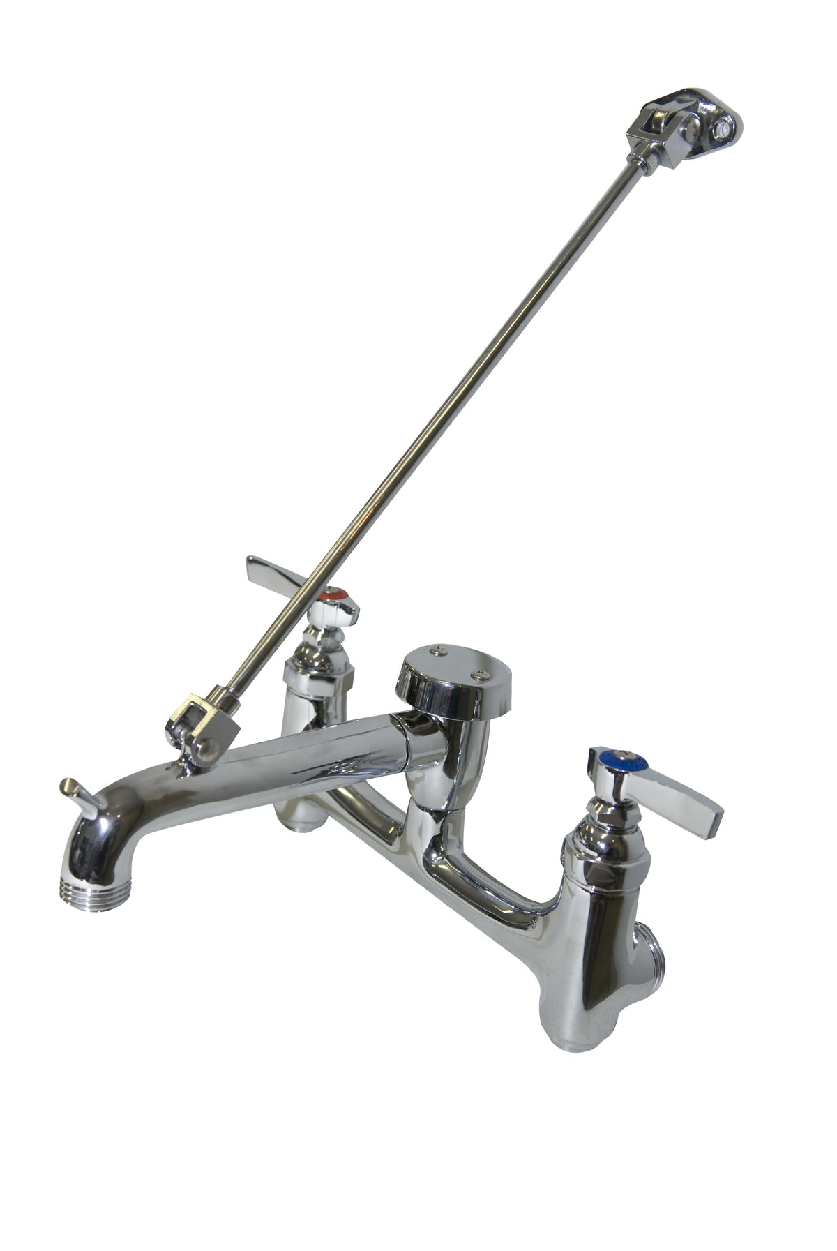 Serv-Ware SF1000 wall-mount mop sink service faucet with vacuum breaker spout, pail hook and top brace