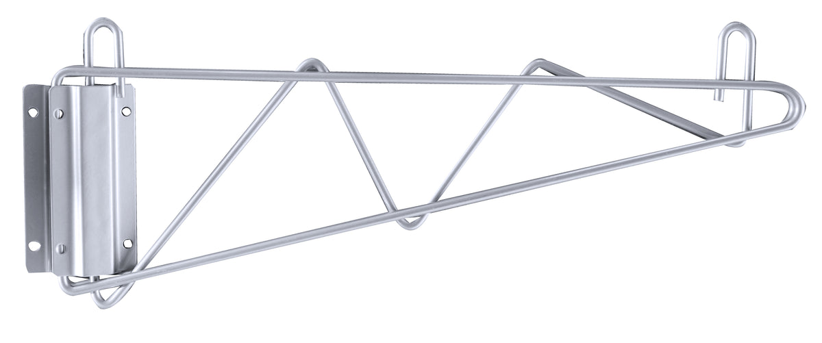 Serv-Ware SLWB14-CWP silver epoxy wall bracket for wire shelving, side view