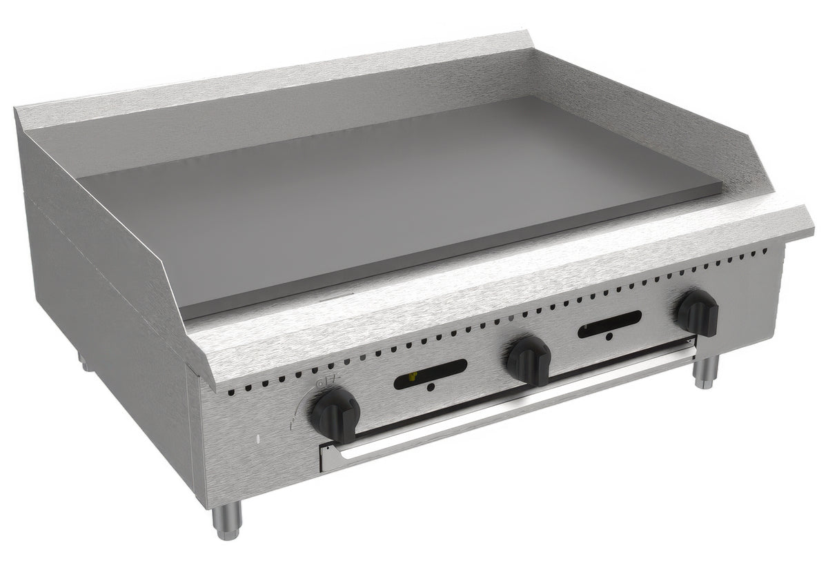 Serv-Ware 36 inch countertop gas griddle, representative photo