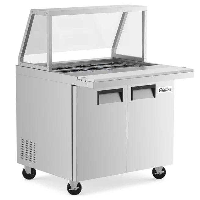 Coldline SP36 36" Bain Marie Sandwich Prep Table - 10 Pans