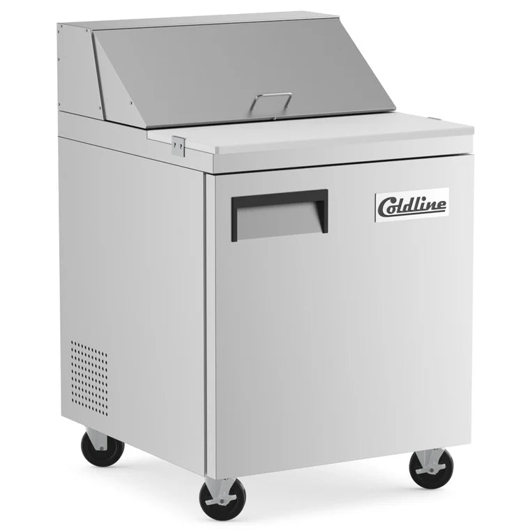 Coldline SP27 27" Bain Marie Sandwich Prep Table - 6 Pans