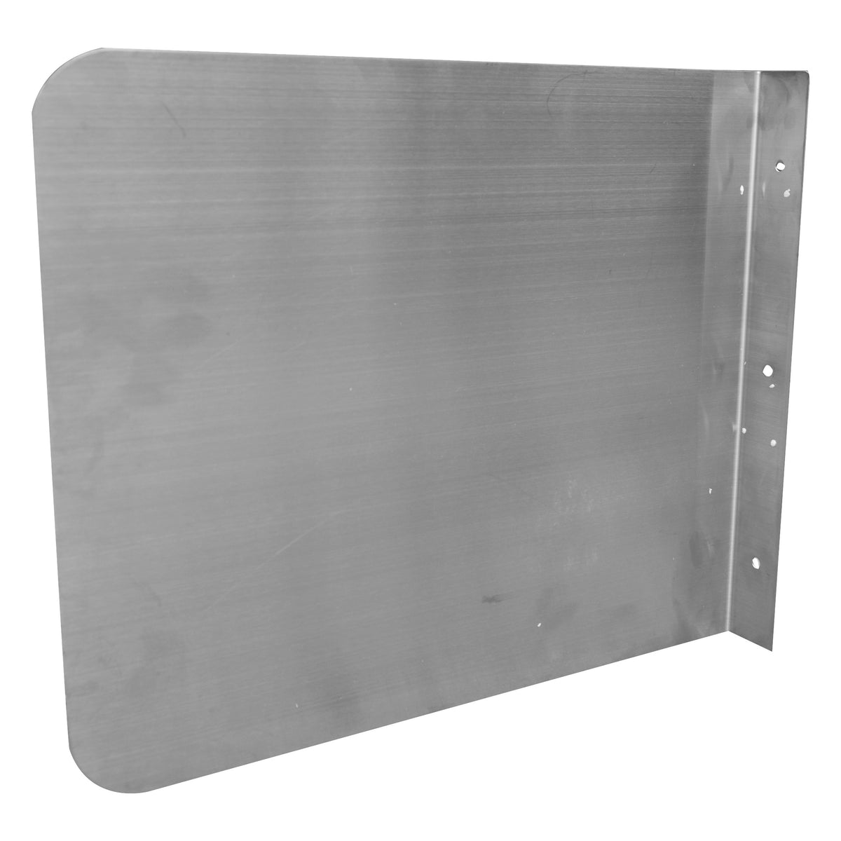 Serv-Ware SSP-3020 stainless steel wall-mount sink side splash panel with mounting flange, representative photo shared across sizes