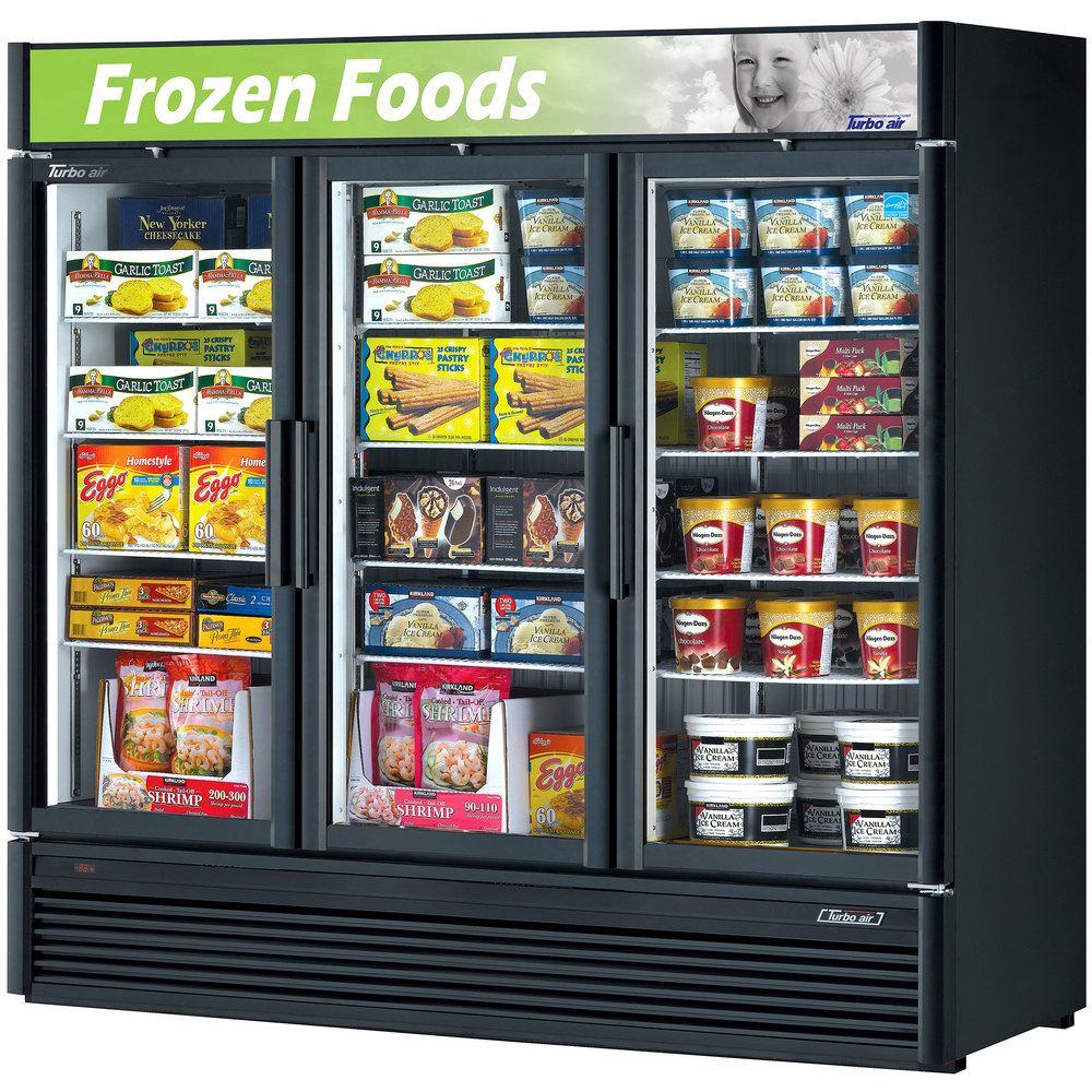 Turbo Air TGF-72SDB-N 3 Doors Swing Glass Merchandiser-Black