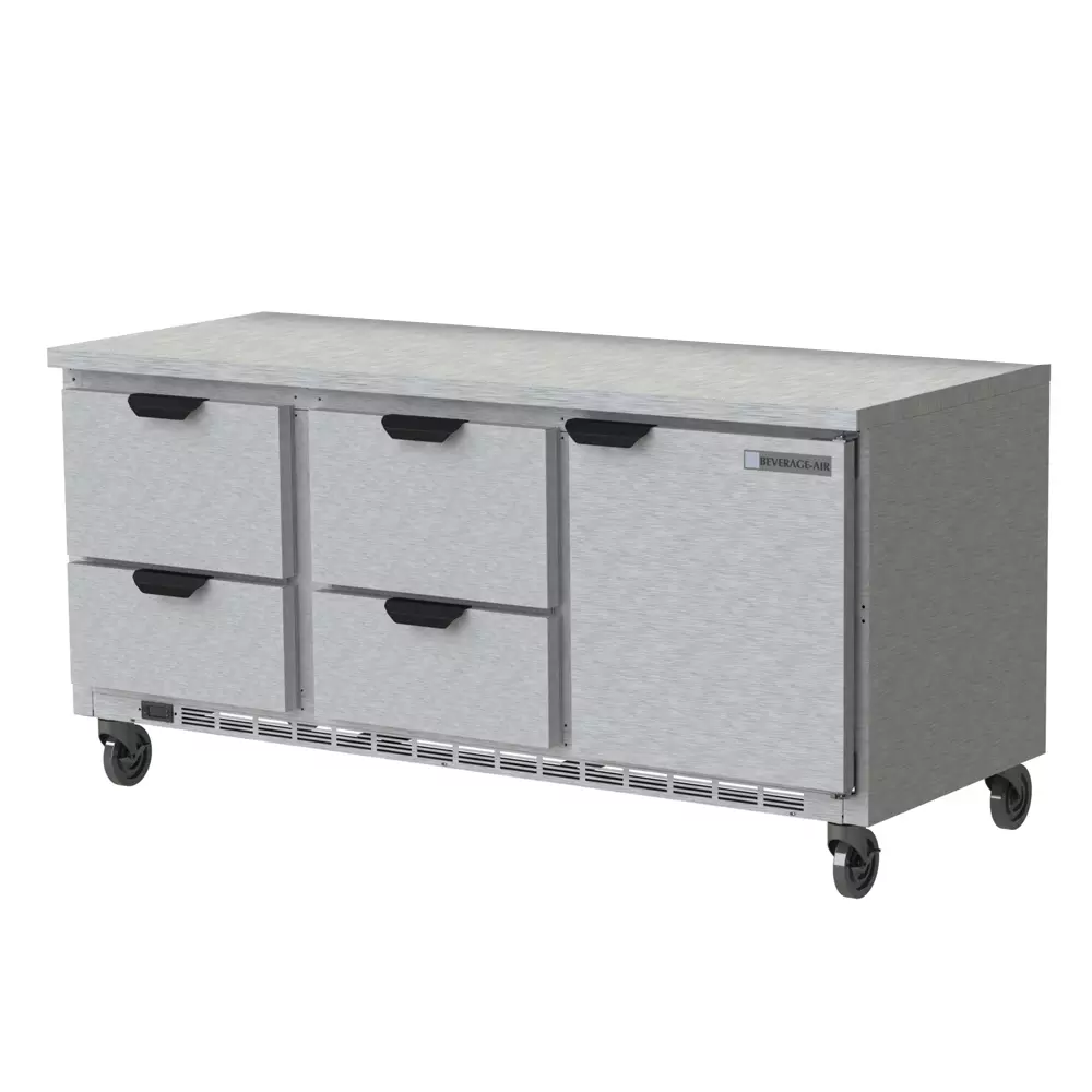 Beverage Air WTRD72AHC-4-FLT Worktop Refrigerator 72"