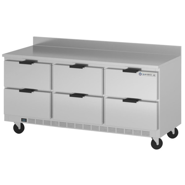 Beverage Air WTRD72AHC-6-FIP Worktop Refrigerator 72"