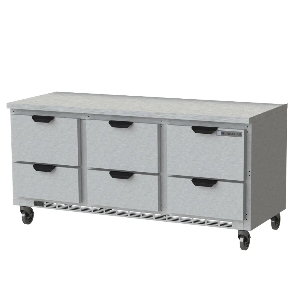 Beverage Air WTRD72AHC-6-FLT Worktop Refrigerator 72"
