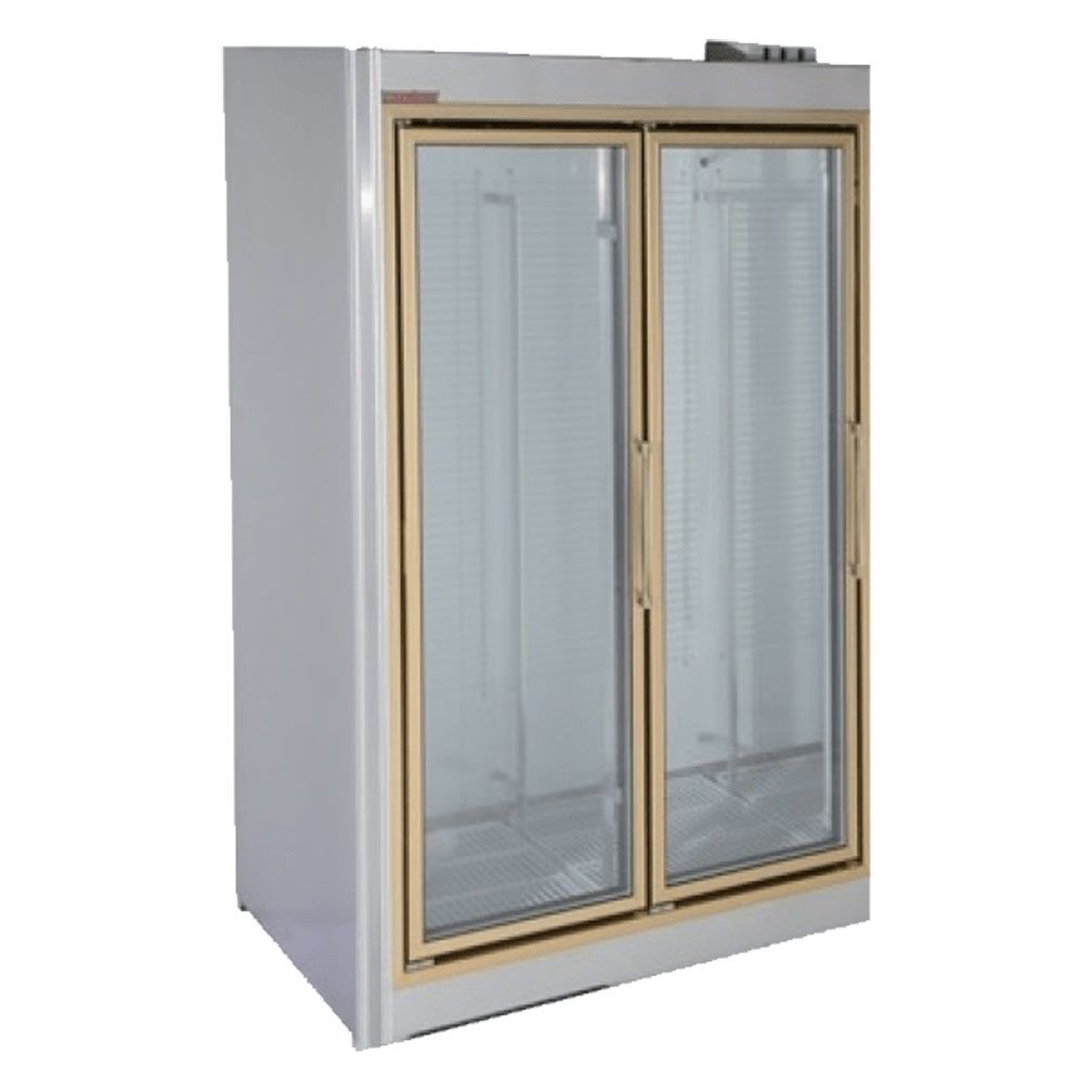Universal ADM-2 COOLER_B 55" Stainless Steel Two Swing Glass Door Merchandiser Refrigerator, Remote