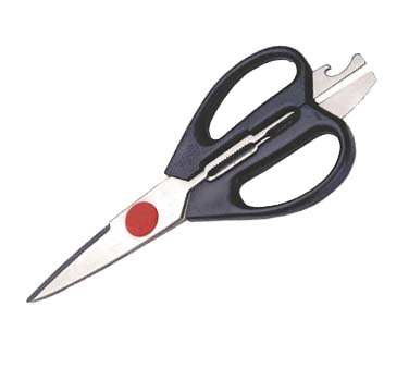 Adcraft 6606 Kitchen Shears, Stainless Steel Blades with Black Polypropylene Handles, 9" Length