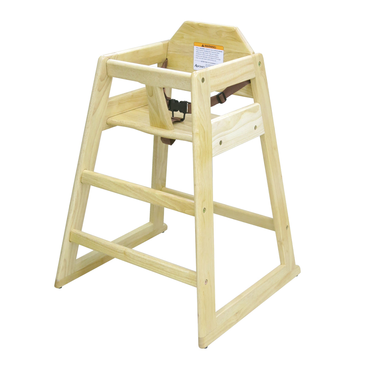 Adcraft HCW-1 Stackable High Chair, Solid Hardwood, Natural Finish, Reinforced Joints