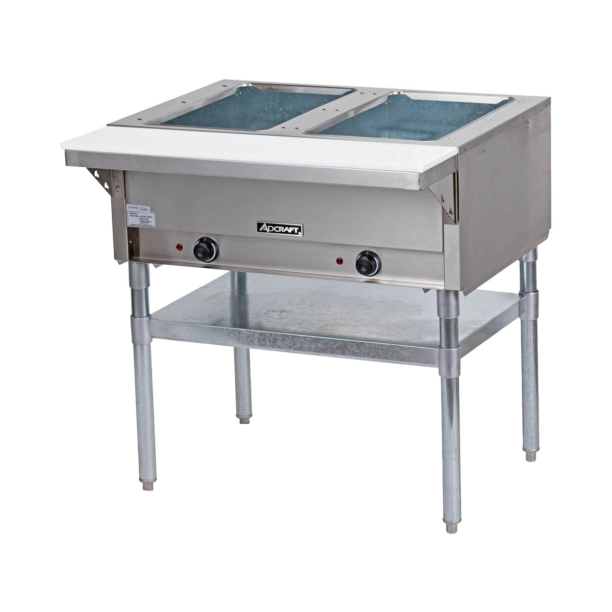 Adcraft ST-120/2 33" Electric Steam Table, (2) Open Wells