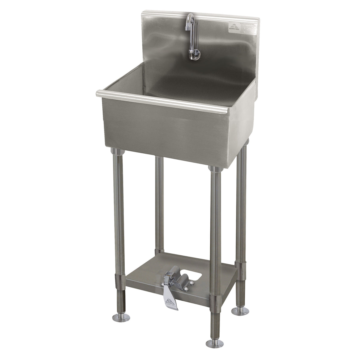 Advance Tabco 19-FM-23FV 23" Freestanding One-Station Hand Sink without Faucet-Single Foot Valve