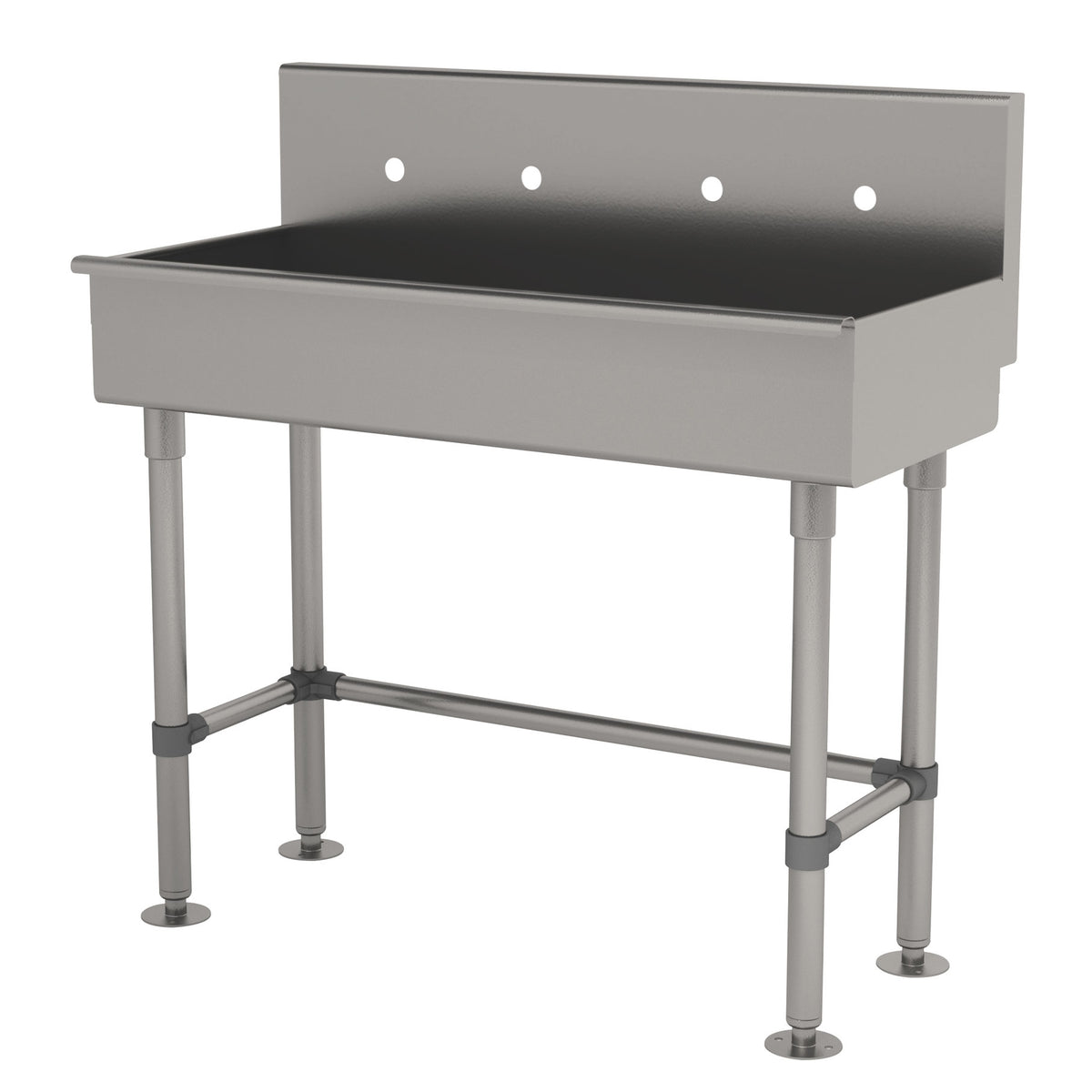 Advance Tabco 19-FM-40-ADA 40" Freestanding Multi-Station Hand Sink without Faucet - 16 gauge