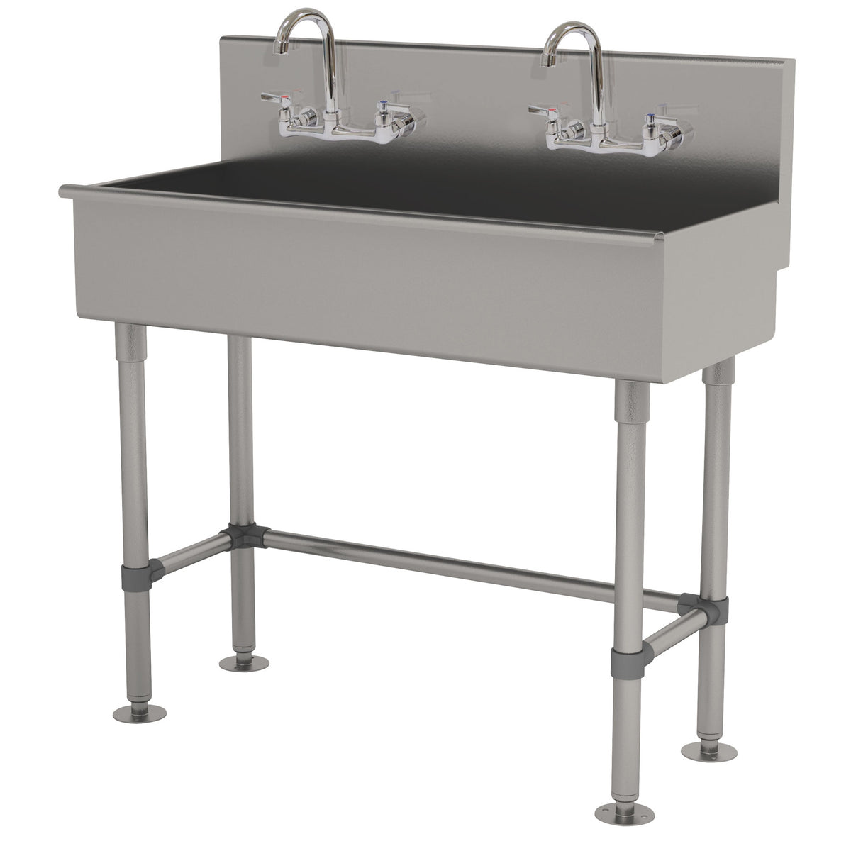 Advance Tabco 19-FM-40-F 40" Freestanding Multi-Station Hand Sink with Faucet - 16 gauge