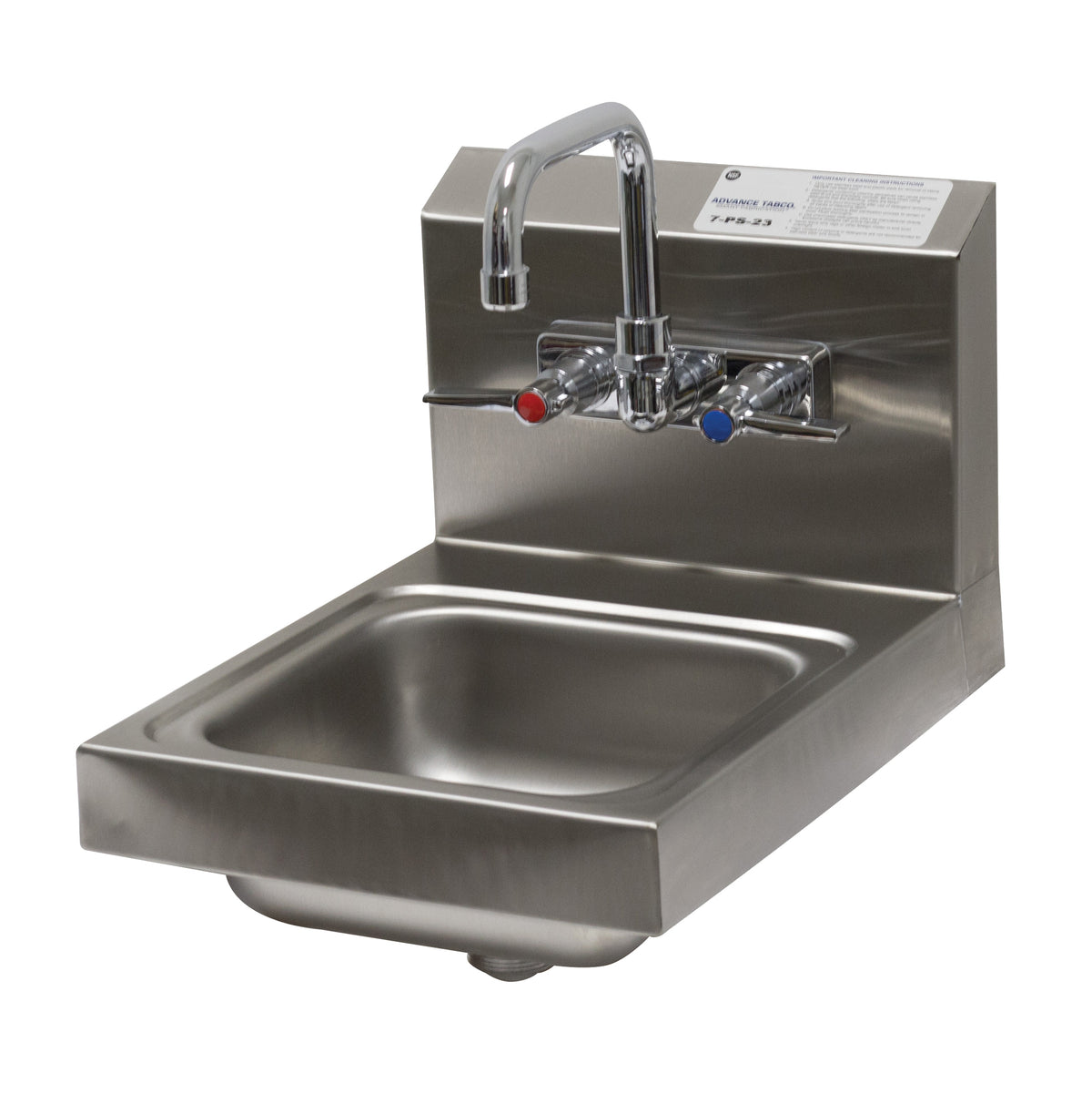 Advance Tabco 7-PS-23 12" Wall Mounted Hand Sink with Faucet - 20 gauge