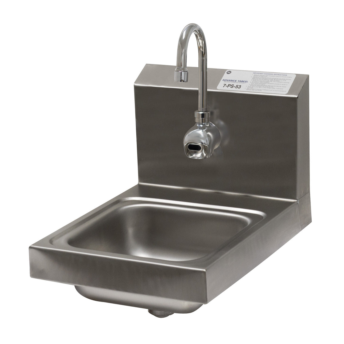 Advance Tabco 7-PS-53 12" Wall Mounted Hand Sink with e-Faucet - 20 gauge