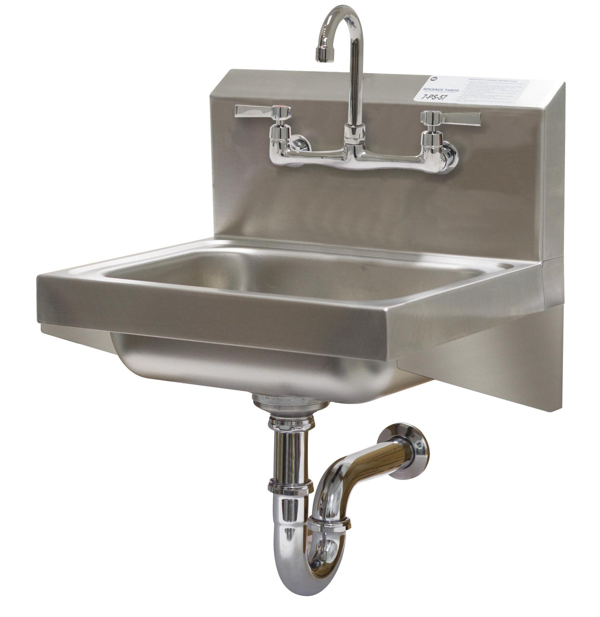 Advance Tabco 7-PS-57 17" Wall Mounted Hand Sink with Faucet & P-trap - 20 gauge