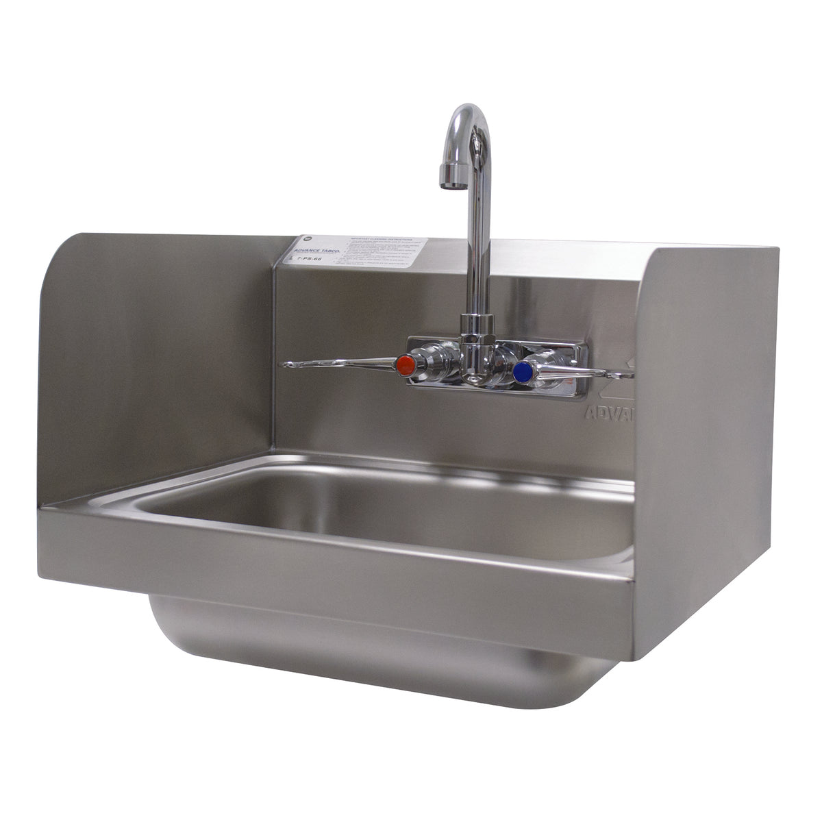 Advance Tabco 7-PS-66W 17" Wall Mounted Hand Sink with Wrist Faucet - 20 gauge