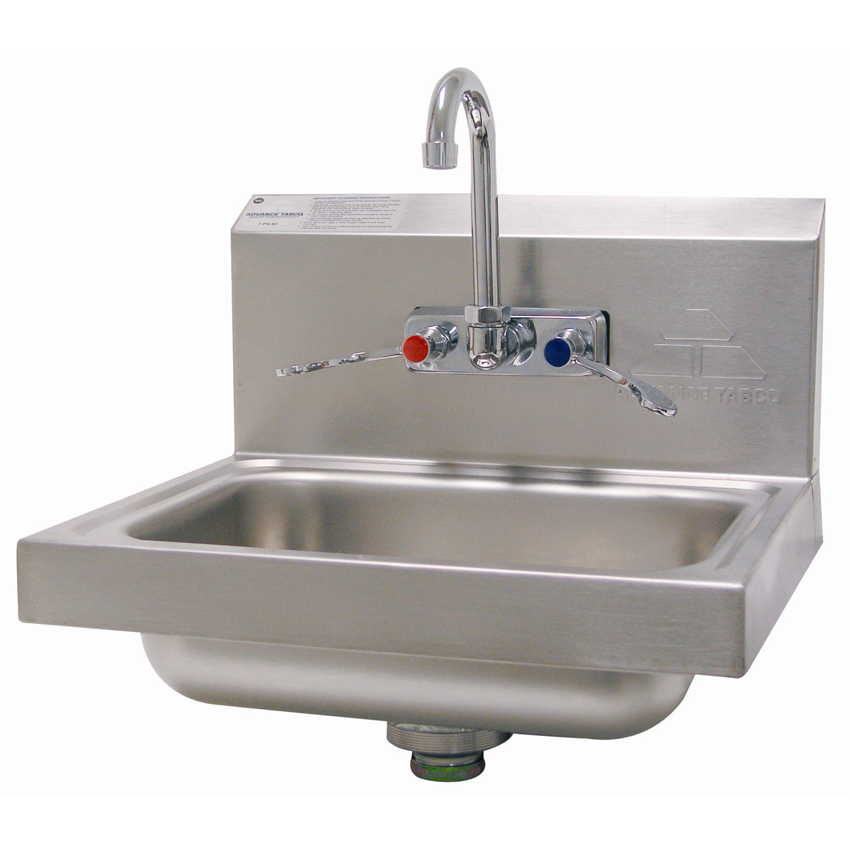 Advance Tabco 7-PS-68 17" Wall Mounted Hand Sink with Wrist Faucet - 20 gauge