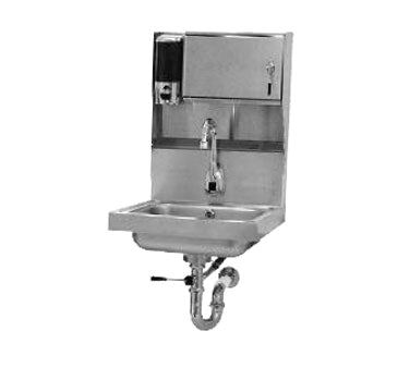 Advance Tabco 7-PS-81 17" Wall Mounted Hand Sink with e-Faucet, Soap & Towel Dispenser - 20 gauge