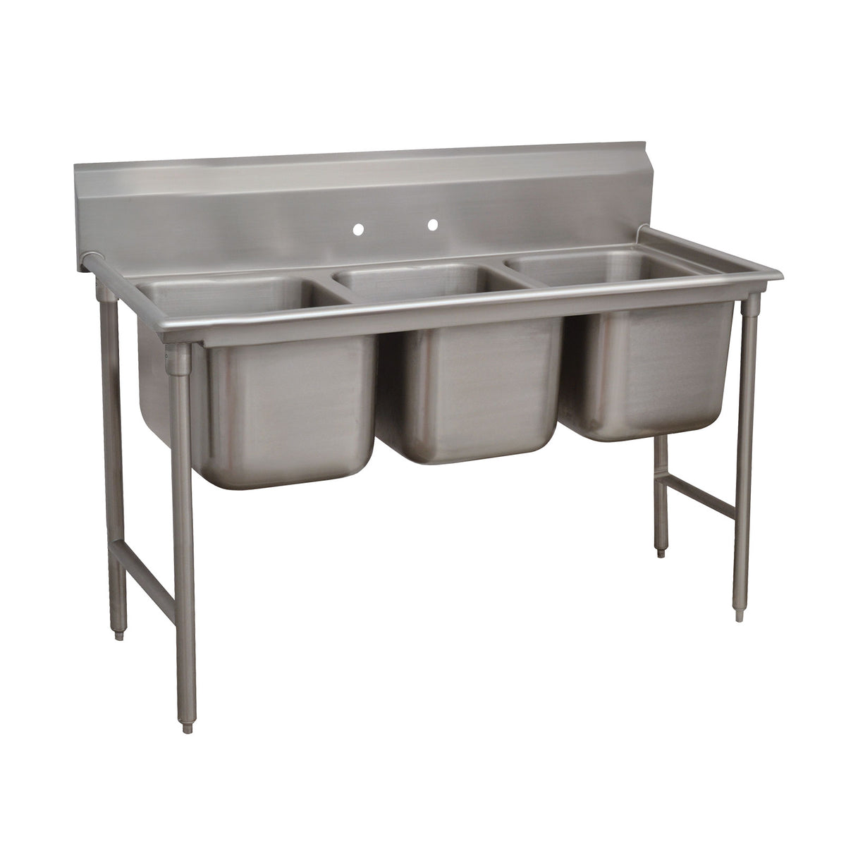 Advance Tabco 9-83-60 74" Three Compartment Sink, 20"W x 28"L Bowl Without Drainboard