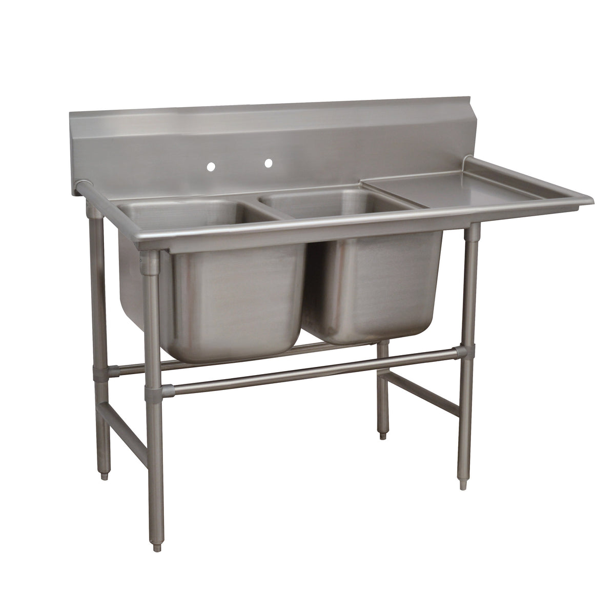 Advance Tabco 94-22-40-18R 66" Two Compartment Sink, 20"W x 20"L Bowl With Right-Hand Drainboard