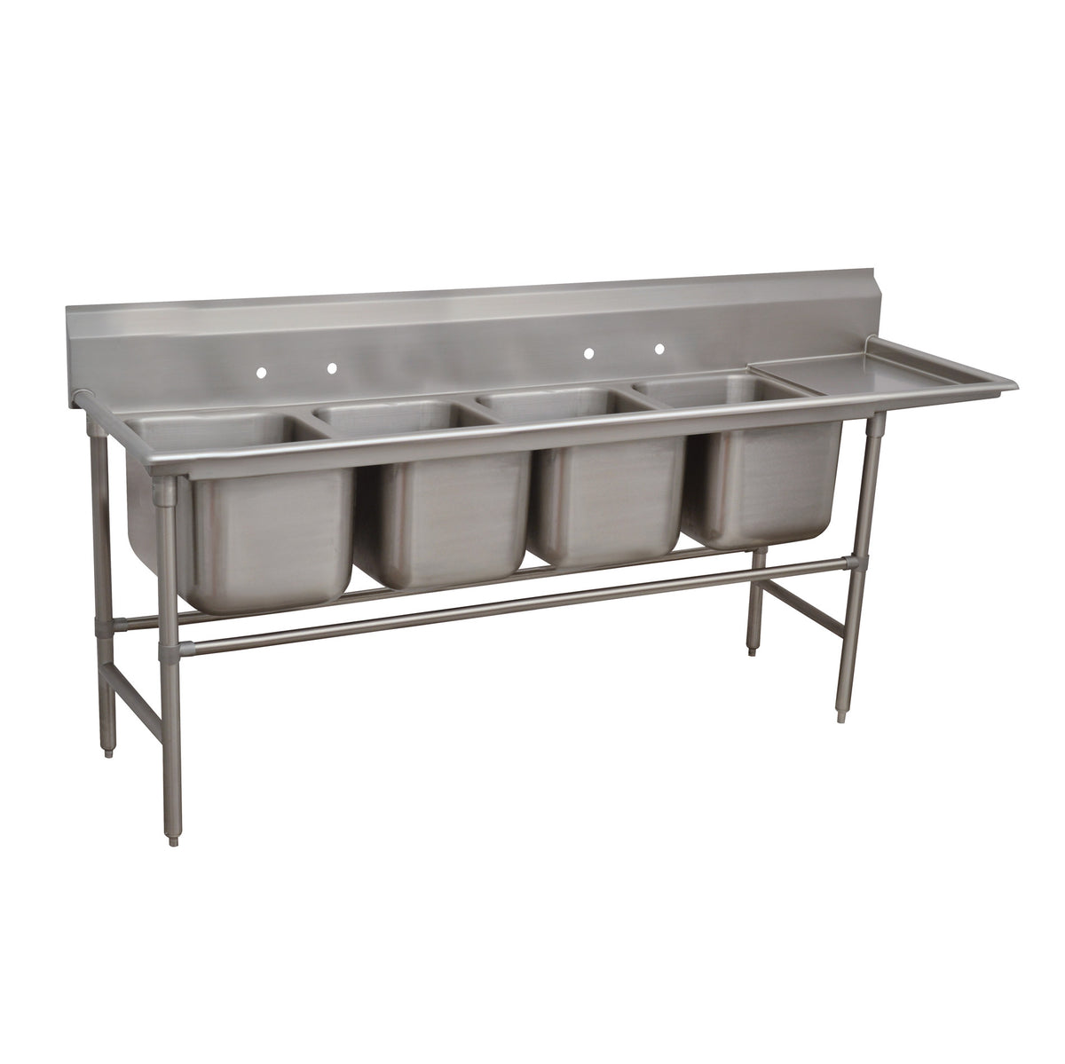 Advance Tabco 94-4-72-24R 101" Four Compartment Sink, 16"W x 20"L Bowl w/Right-Hand Drainboard