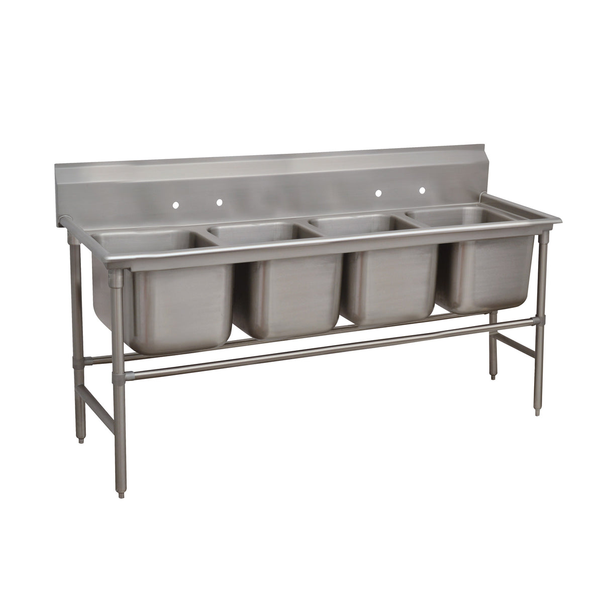 Advance Tabco 94-4-72 81" Four Compartment Sink, 16"W x 20"L Bowl Without Drainboard