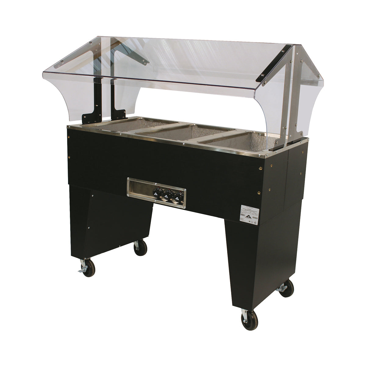 Advance Tabco B3-120-B 47" Portable Hot Food Buffet Table, (3) Open Wells