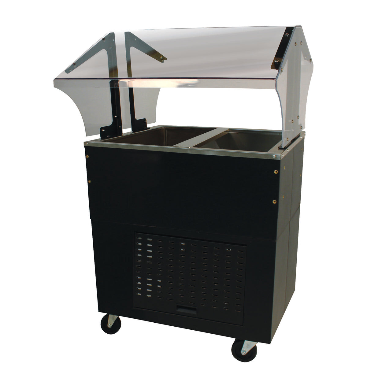 Advance Tabco BMACP2-B-SB 31" Mechanically Assisted Cold Pan Table with Enclosed Base, (2) Pan