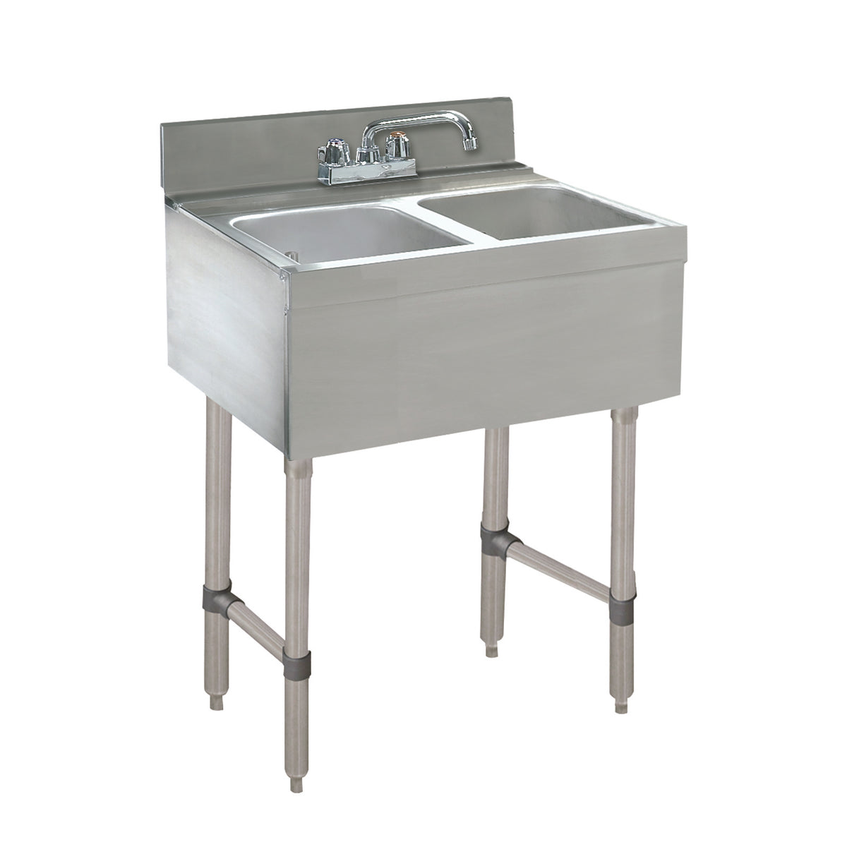 Advance Tabco CRB-22C 24" Underbar Sink Units, 2 Compartment without Drainboard
