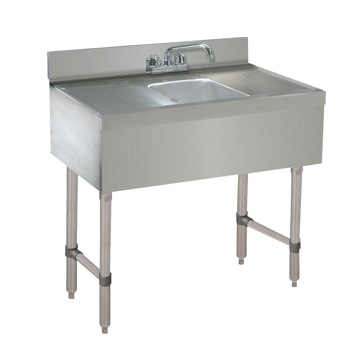 Advance Tabco CRB-31C 36" Underbar Sink Units, 1 Compartment with 2 Drainboards