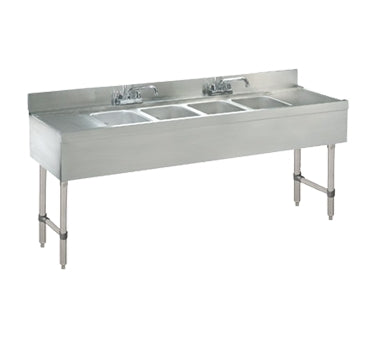Advance Tabco CRB-84C 96" Underbar Sink Units, 4 Compartment with 2 Drainboards