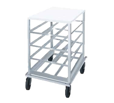 Advance Tabco CRPL10-72 Half Size Aluminum Mobile Can Rack with Poly Top, 72 Cans Size #10 Capacity