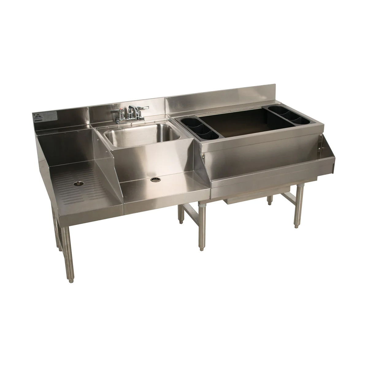 Advance Tabco CRU-60R-7 59" Blender Station Underbar Ice Bin/Cocktail Station w/ 7 Circuit-98 lbs
