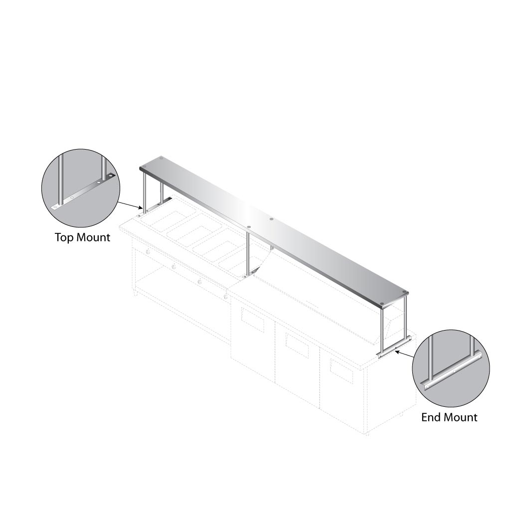 Advance Tabco CU-24-84 Overshelf, Single, 84"W X 24"D, 18/430 Stainless Steel