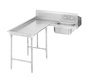 Advance Tabco DTS-G30-48L Soiled "L" Shaped Dishtable w/ Left Table, Pre-Rinse Sink, 10.5" Backsplash
