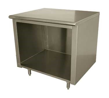 Advance Tabco EB-SS-2412 144" Cabinet Base Open Front Work Table, Flat Top / 14 Gauge Top
