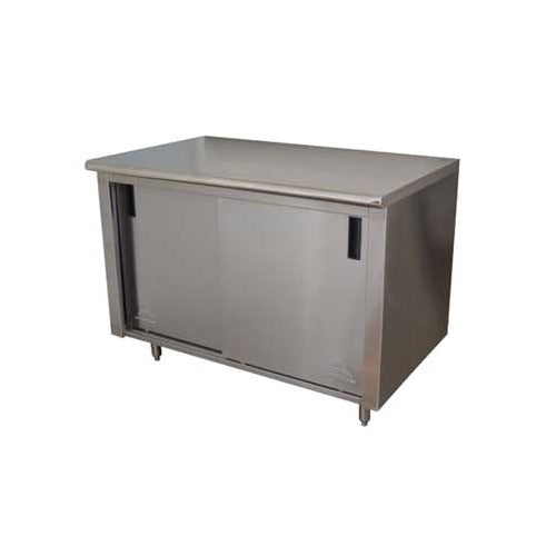 Advance Tabco ECB-SS-304 Special Value Cabinet Base Sliding Door Work Table, 48"W X 30"D