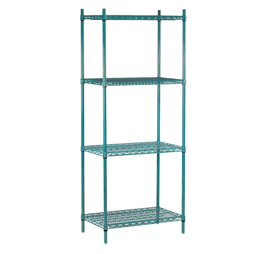 Advance Tabco EGG-1848 4 Shelf Green Epoxy Coated Wire Shelving Combo - 48"W x 18"D x 74"H