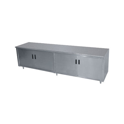 Advance Tabco EHB-SS-247 84" Cabinet Base Hinged Doors Work Table with 4 Doors