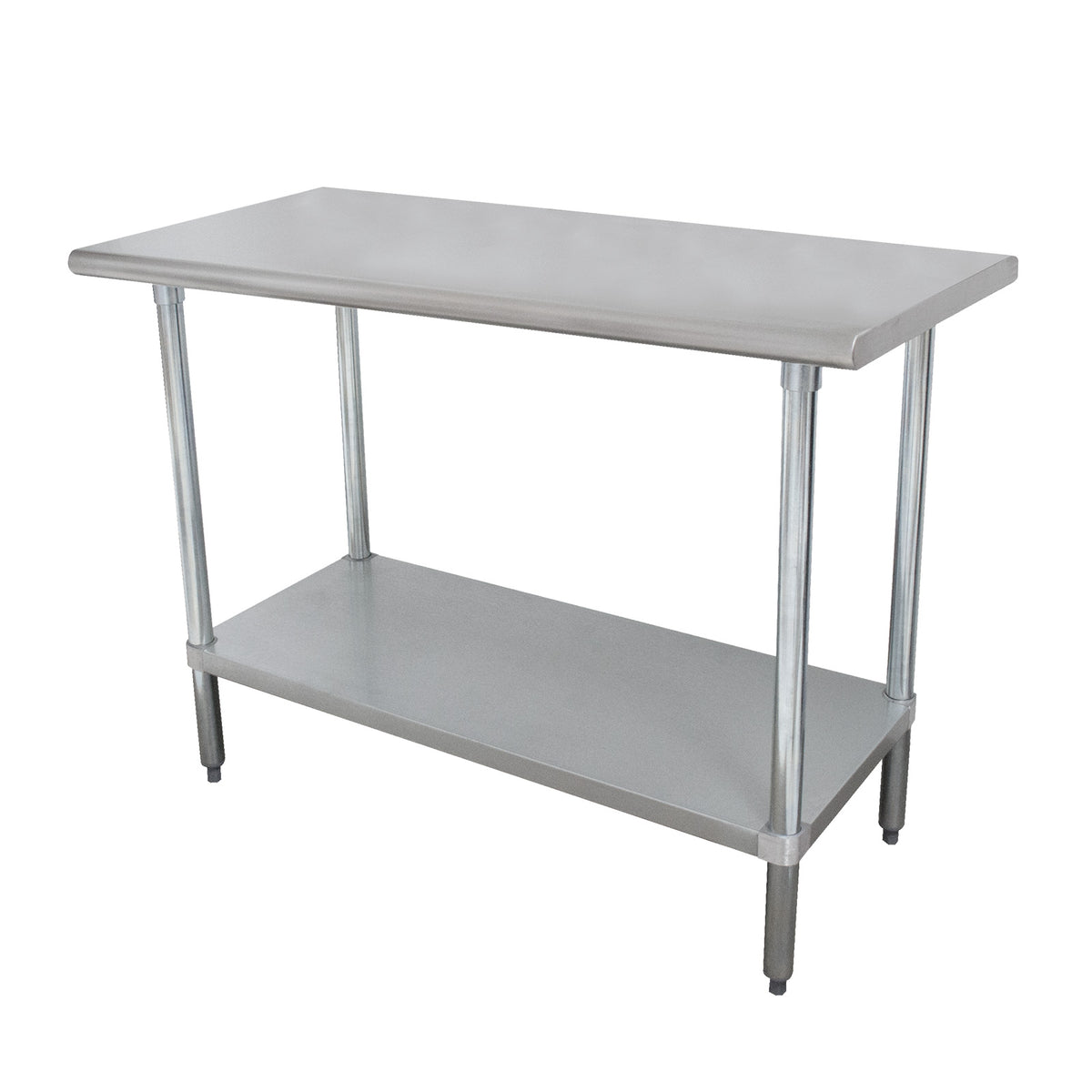 Advance Tabco ELAG-245-X 60" Open Base Work Table with Undershelf, 16 Gauge Flat Top