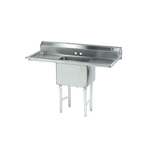 Advance Tabco FC-1-3624-24RL 84" One Compartment Sink, 36"W x 24"L Bowl With 2 Drainboards