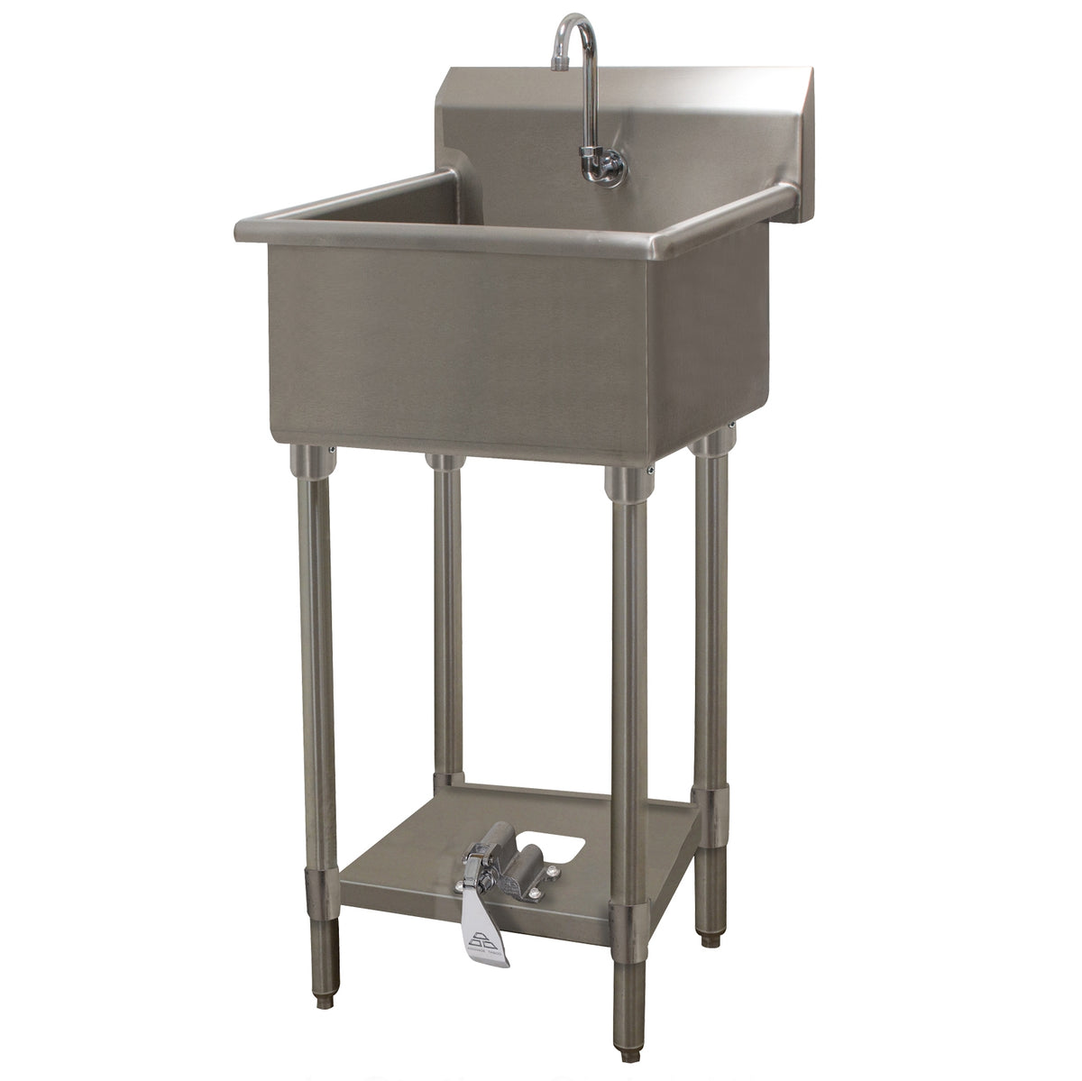 Advance Tabco FC-FM-2721FV 27" Freestanding Hand Sink without Faucet - Single Foot Valve / 16 g
