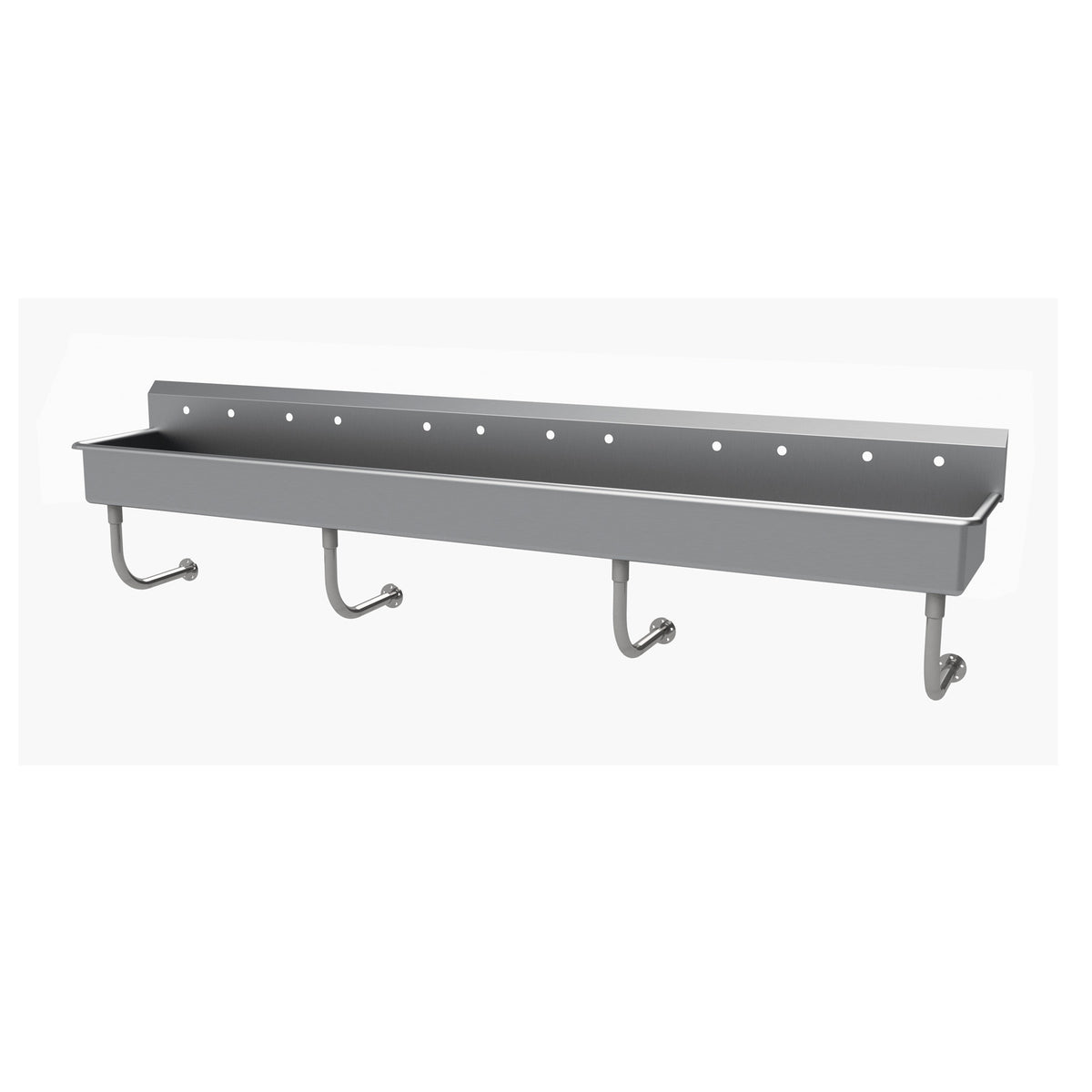Advance Tabco FC-WM-120 120" Wall Mounted Multi-Station Hand Sink without Faucet - 16 gauge