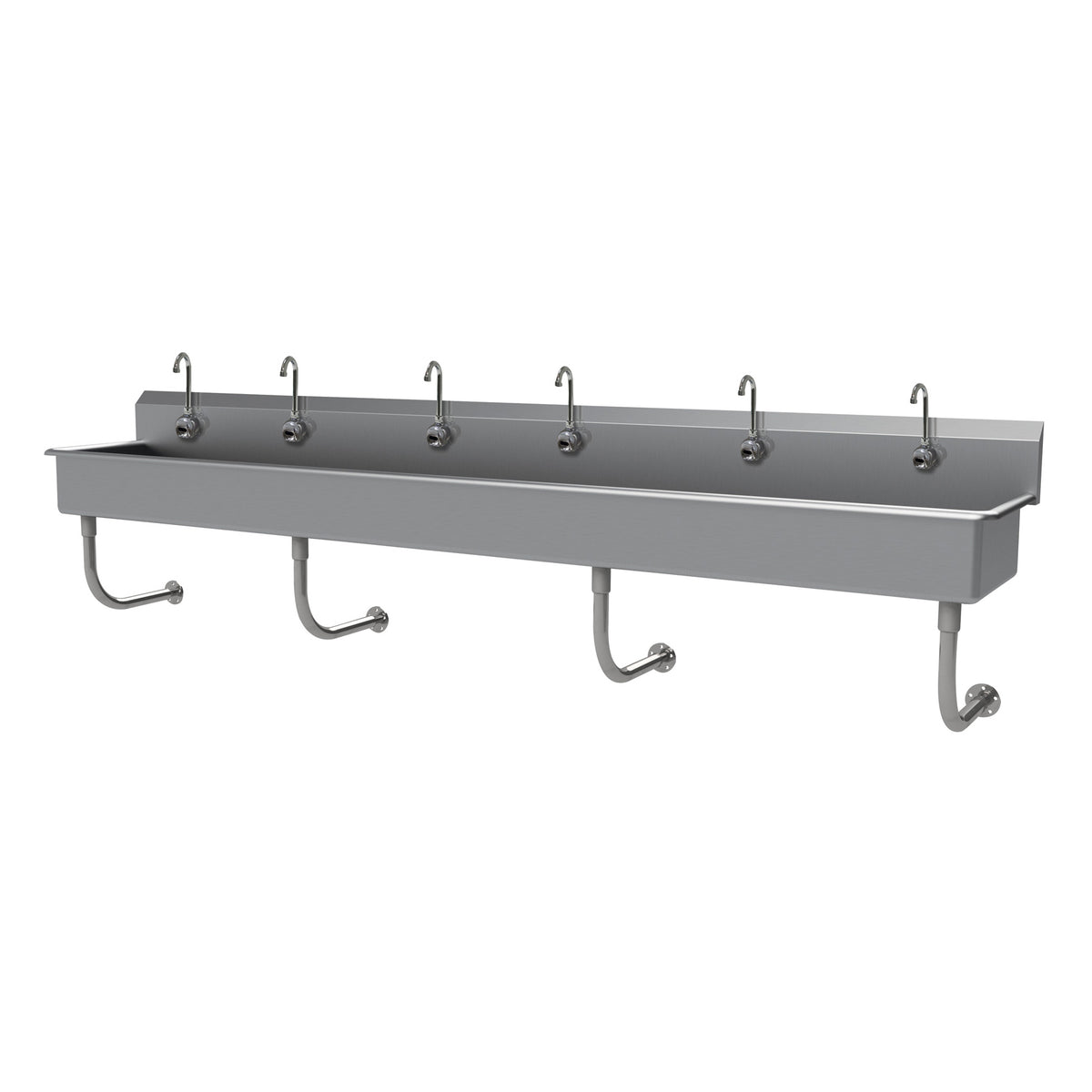Advance Tabco FC-WM-120EF 120" Wall Mounted Multi-Station Hand Sink with e-Faucet - 16 gauge