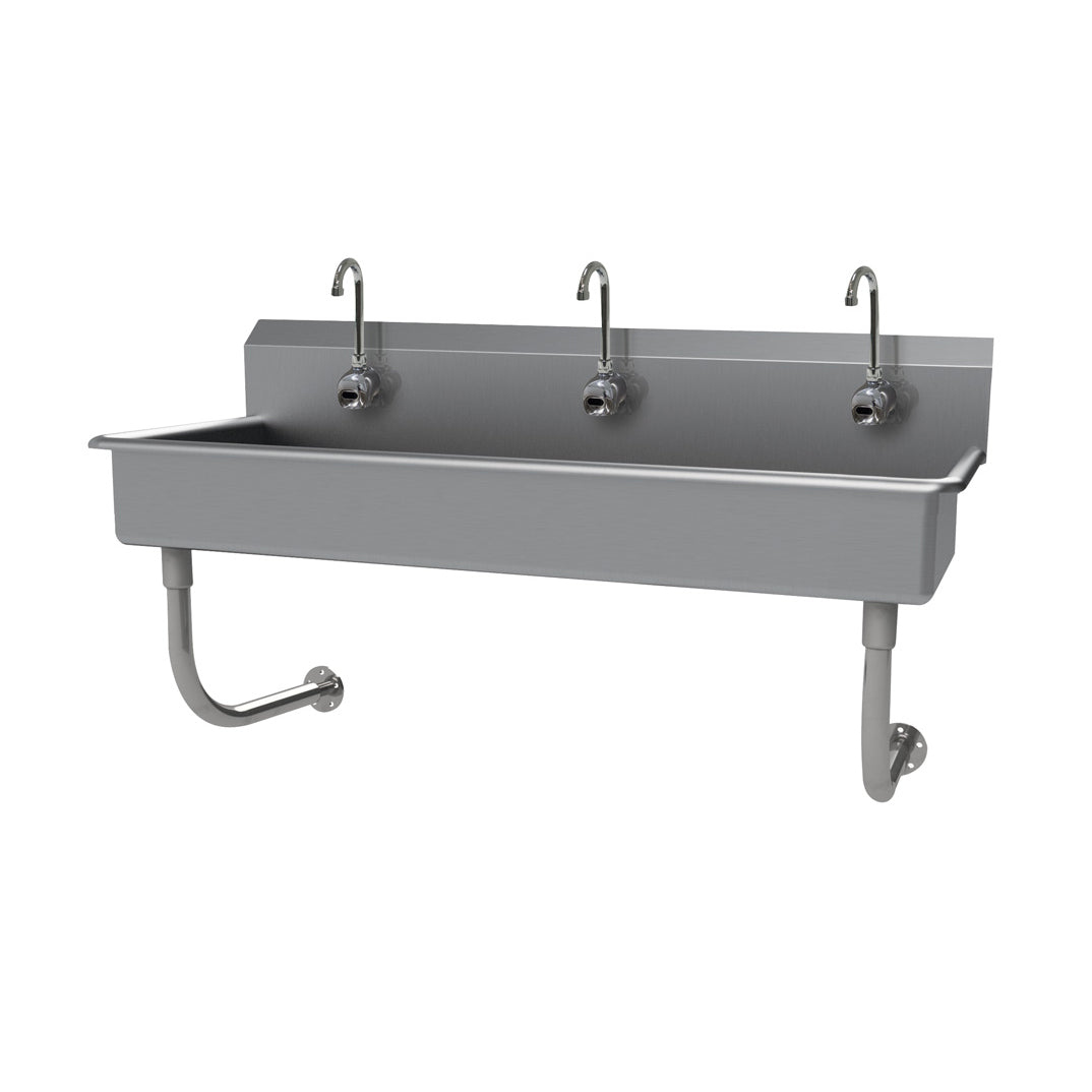Advance Tabco FC-WM-60EFADA 60" Wall Mounted Multi-Station Hand Sink with e-Faucet - 16 gauge