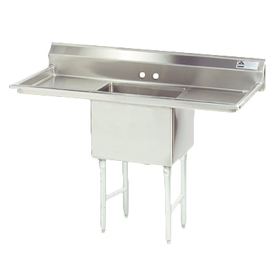 Advance Tabco FS-1-1620-18RL 52" One Compartment Sink, 16"W x 20"L Bowl With 2 Drainboards